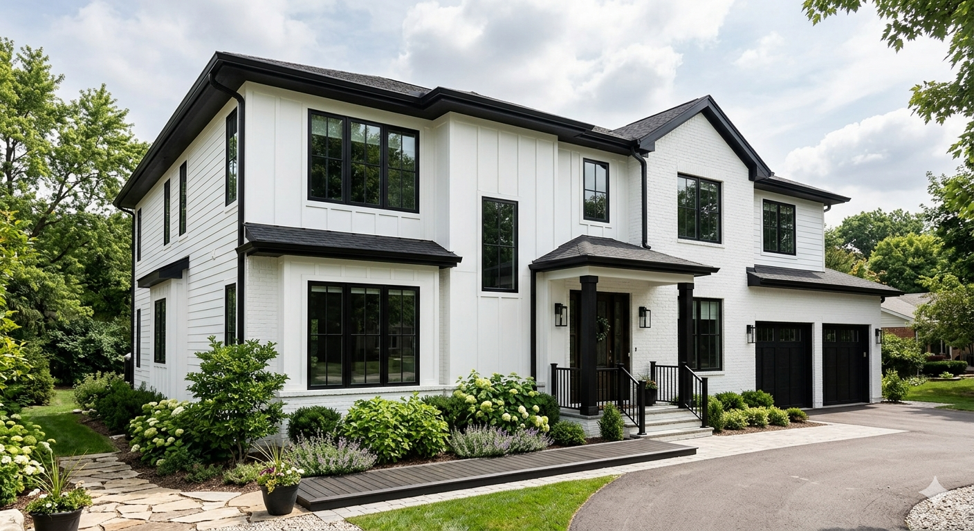 White House with Black Trim: Modern Design Guide & Ideas