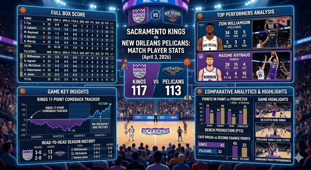 Sacramento Kings vs New Orleans Pelicans Match Player Stats: Full Box Score & Analysis